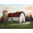 White Barn Print On Canvas