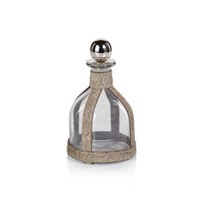 Shivraj Hair-On-Hide Leather Decanter with Stopper