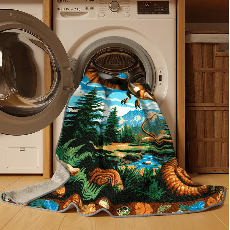 Tapis gris dinosaures lavable à la machine, Rectangle 8 pi x 12 pi