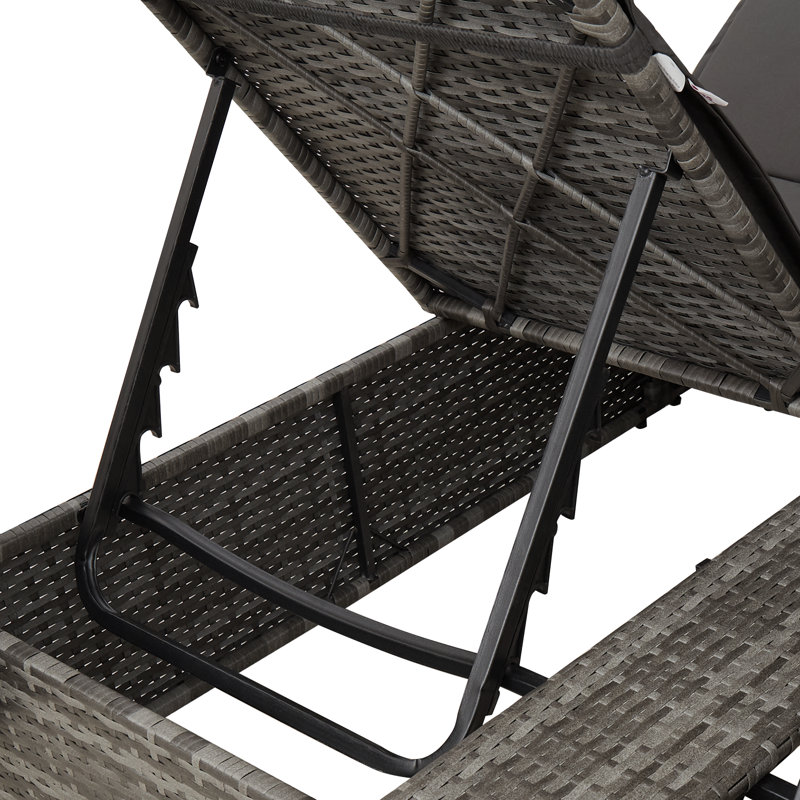 Chaise longue double vidaXL en poly rotin noir 80,71 x 50,79 x 78,74 po