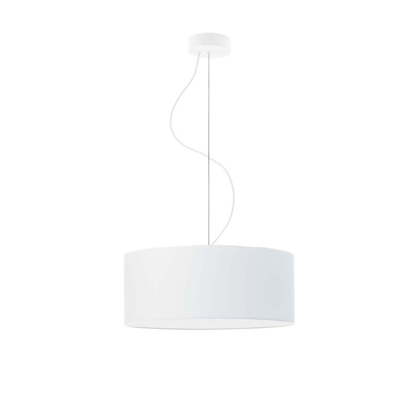 Aubryelle 3 - Light Drum Pendant, White, White, 120cm H x 40cm W x 40cm D