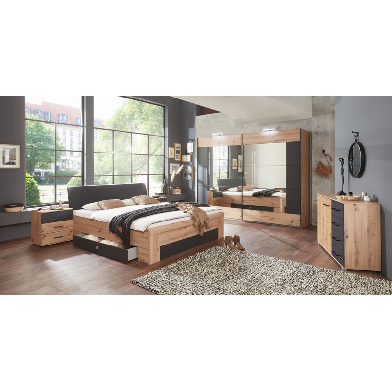 Loftis 2 Door Wardrobe, 210cm H x 270cm W x 65cm D, 3 Shelves