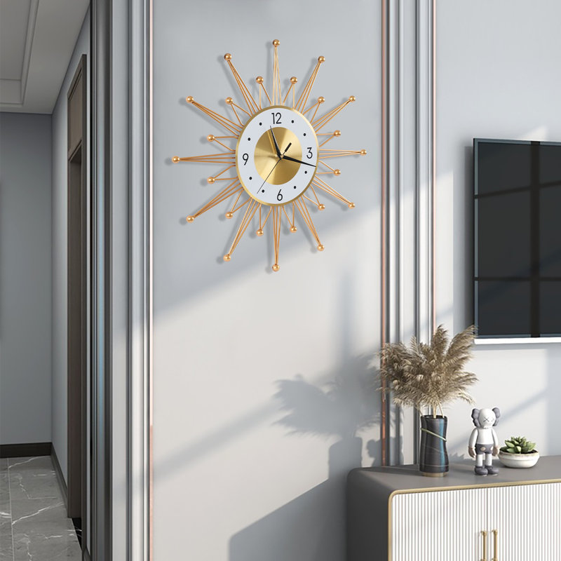19.68" Modern Gold Silent Wall Clock