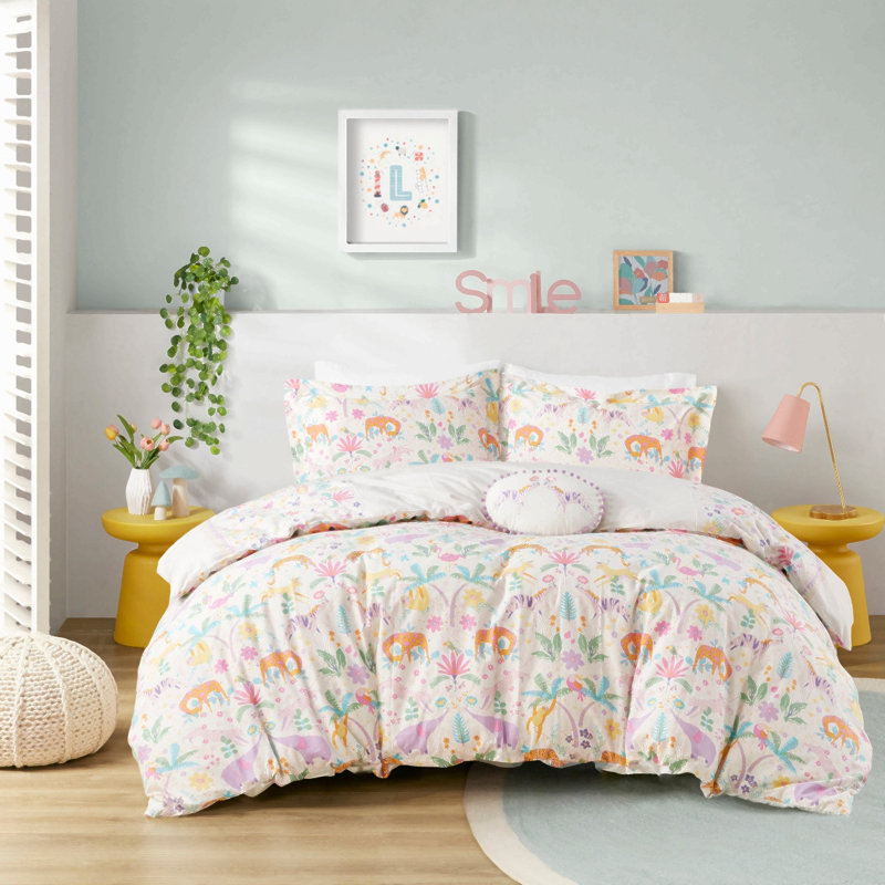 Cotton Reversible Printed Duvet Cover Set Full/Queen