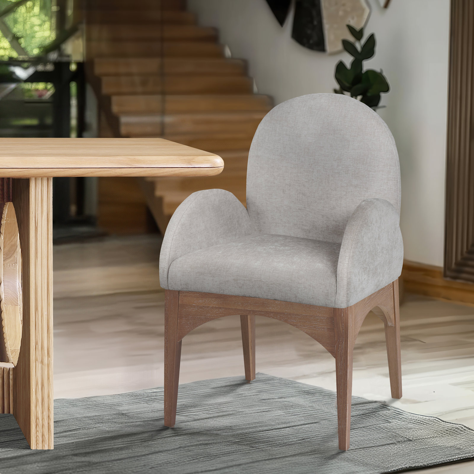 Waldorf Armchair, Gray, Natural