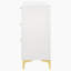 Commode rectangulaire blanche à 6 tiroirs