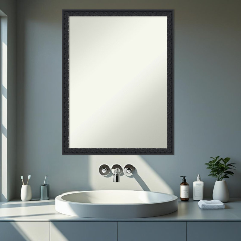 Miroir mural de salle de bain Bethany, 26 po x 20 po, Noir