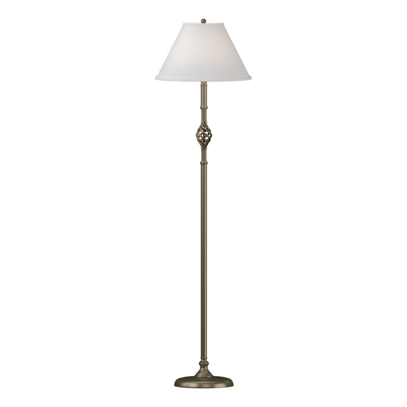 Twist Basket 45" Floor Lamp, Soft Gold, Natural Anna