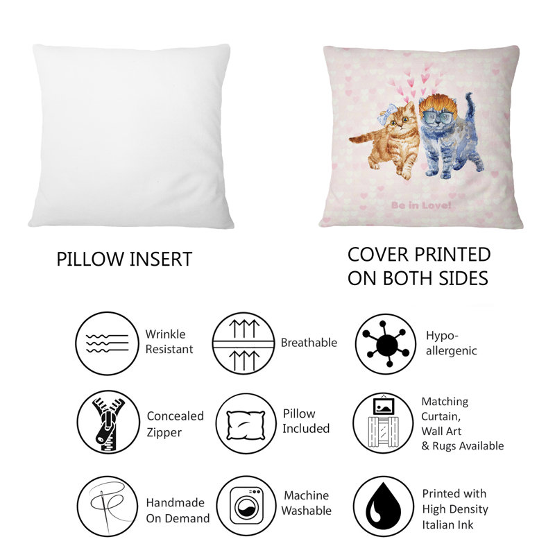 Coussin décoratif pour enfants Two Little Hipster Kitten