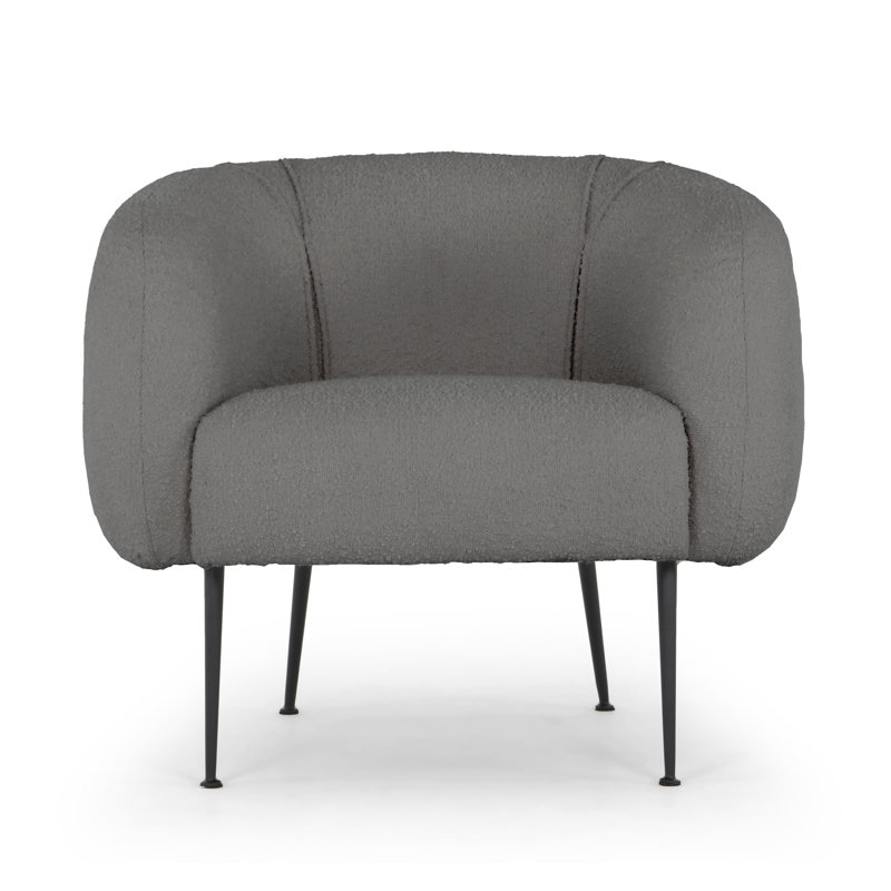 Metro Barrel Chair, Charcoal Linen