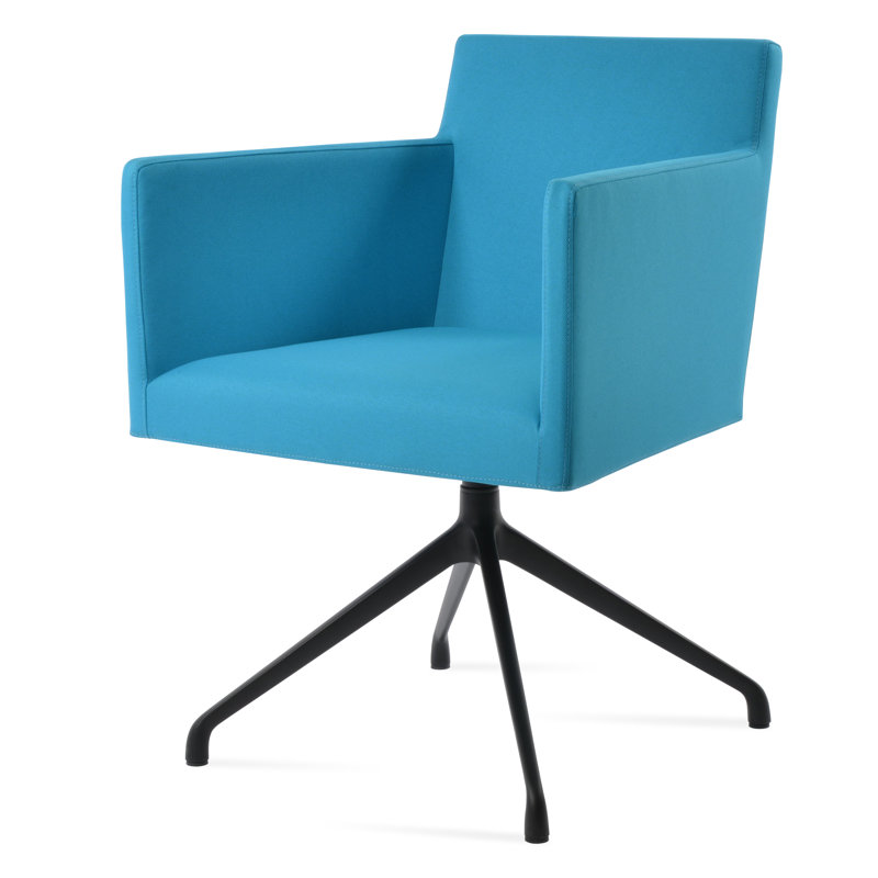 Fauteuil Harbut, Noir, Turquoise