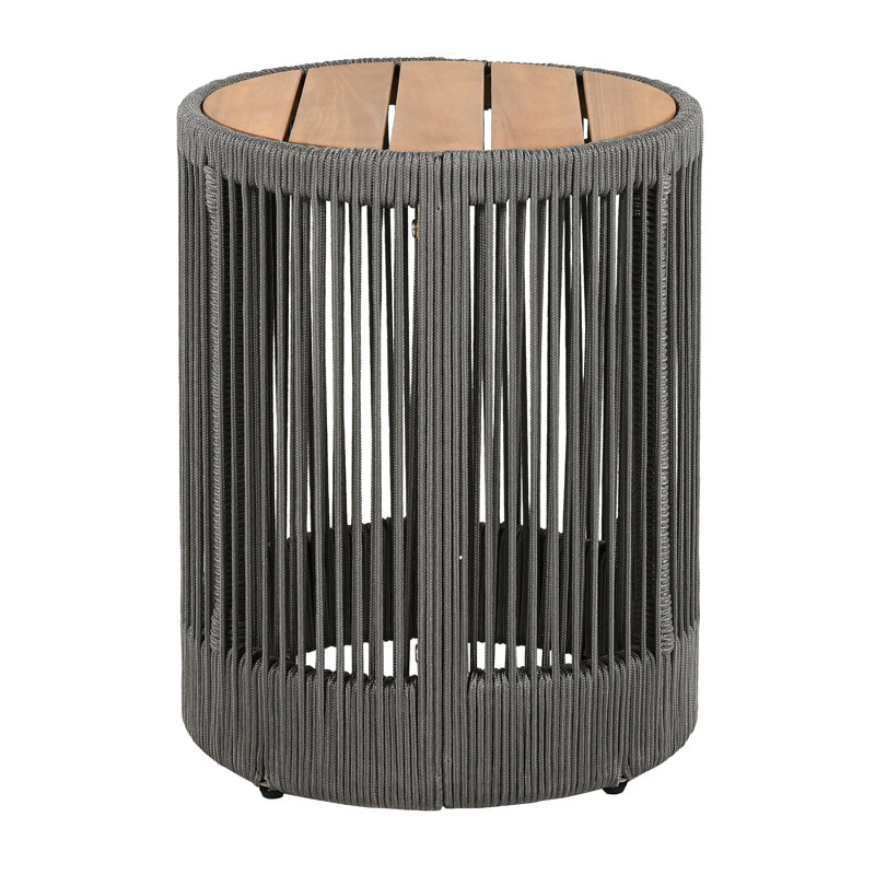 Rope, Wood, Side Table, Side Decor Weather , Rustic Apartments, Grey Teak