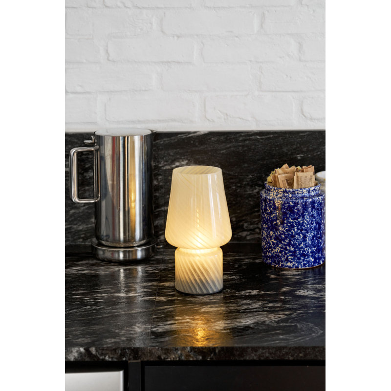 Portable Glass Mushroom Lamp, Butter