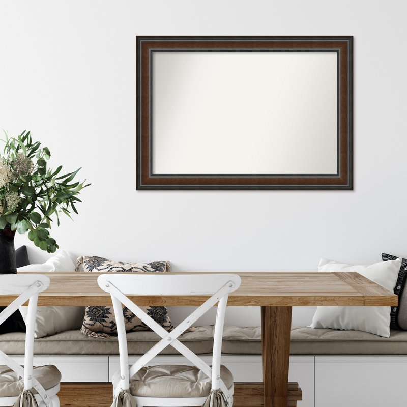 Halcott Solid Wood Rectangle Wall Mirror, 35" H x 25" W