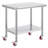 Stainless Steel Work Table 36x24 Inch with 4 Wheels Commercial Food Prep Worktable
