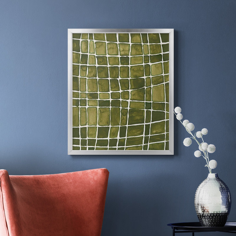 Toile encadrée de qualité supérieure Square Bluff II - prête à être accrochée, Argent, H 20 po x l 16 po