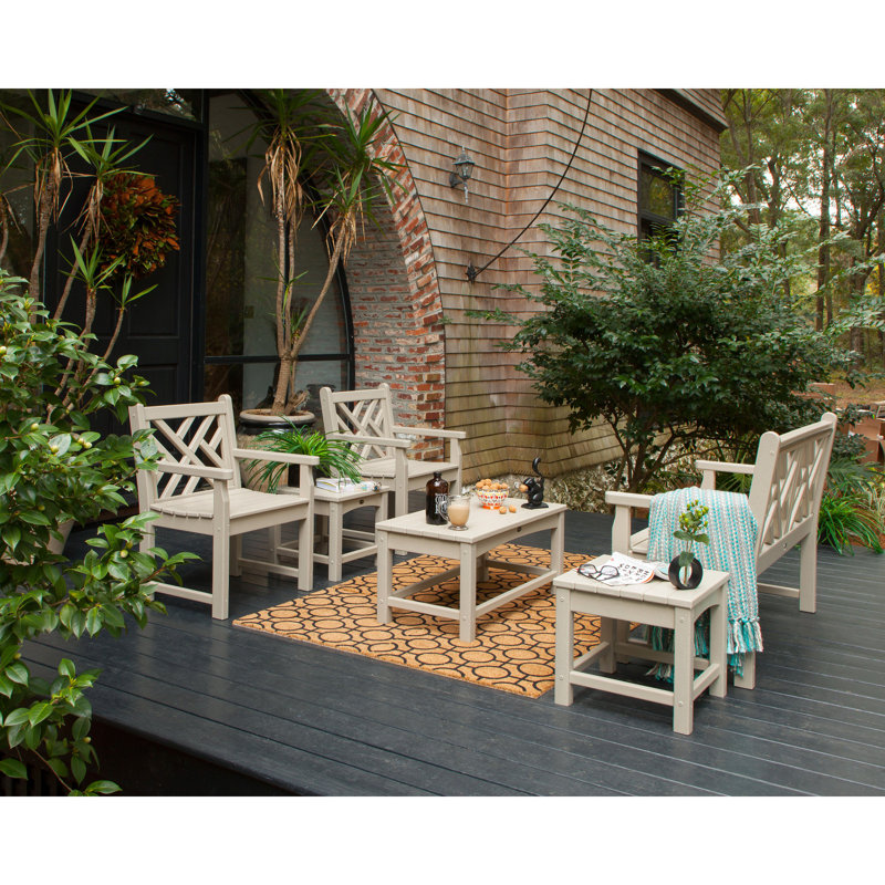 POLYWOOD Chippendale Garden Arm Chair, Sand