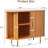 Storage Cabinet, Fluted Sideboard Buffet Cabinet With Tambour Sliding Doors& Adjustable Shelf, Accent Coffee Bar Console Table For Kitchen, Living Room, Entryway-899618314-899618315