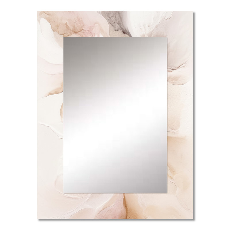 «Brown Abstract Delicate Marble II - Miroir mural décoratif en marbre, miroir brun, reproduction d'art en métal