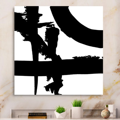 " Black & White Crossing Paths I " Painting Print