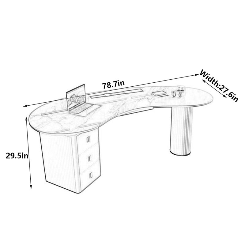 Bedell, H 29,5 po x l 78 po x P 27,6 po