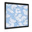 «White Abstract Fish on Blue», reproduction de cadre photo sur toile-67394467-67394468