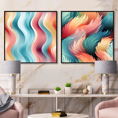 Cleva - Abstract Shapes Square Collage Set Of 2