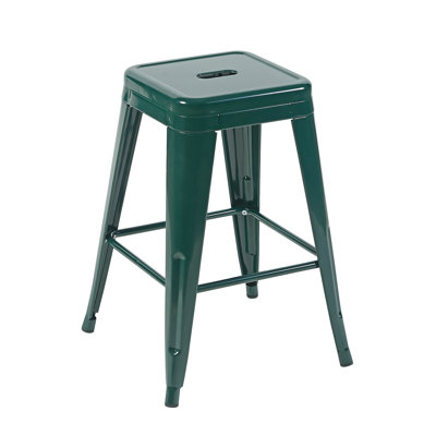 Tabouret à hauteur de comptoir 24 po, ensemble de 4 tabourets de bar en métal sans dossier, empilable, amovible et facile à assembler, pour économiser de l'espace pour un îlot de cuisine / bar / café / salle à manger