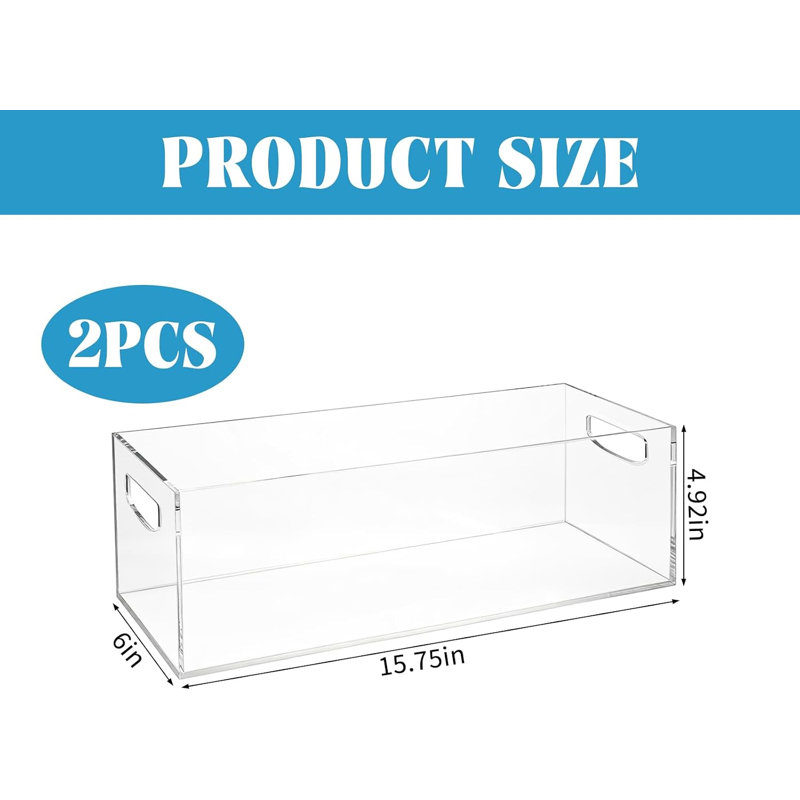Ensemble de 2 boîtes de rangement pour DVD / CD en acrylique transparent avec poignées et support de rangement empilable