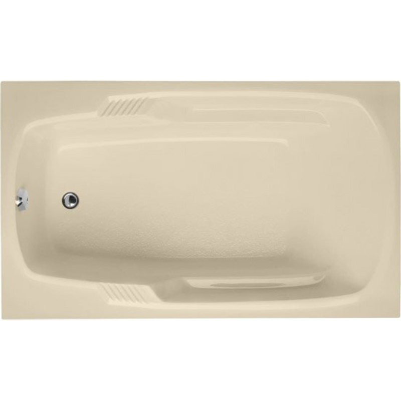 Isabella 60'' x 36'' Soaking Acrylic Bathtub, Bone, Polished Chrome