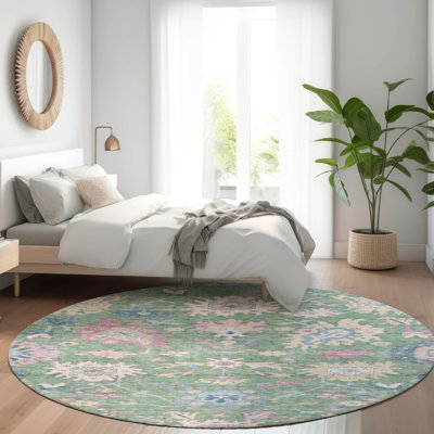 Eugene Green Washable Indoor-Outdoor Rug - 