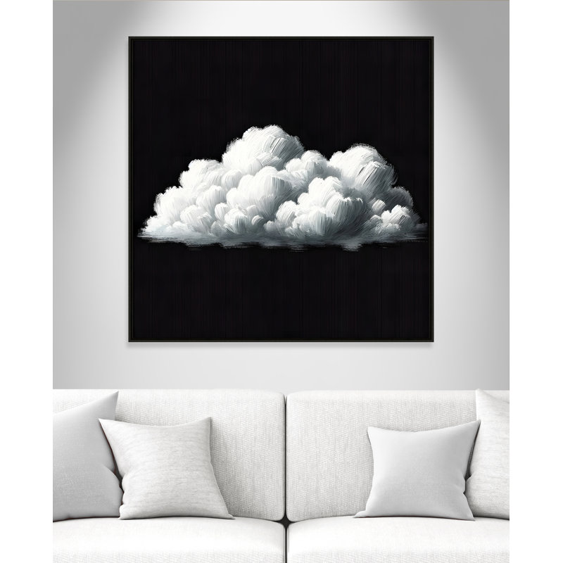 «Ottavia White Clouds Print» par, H 41,5 po x l 41,5 po, Espresso