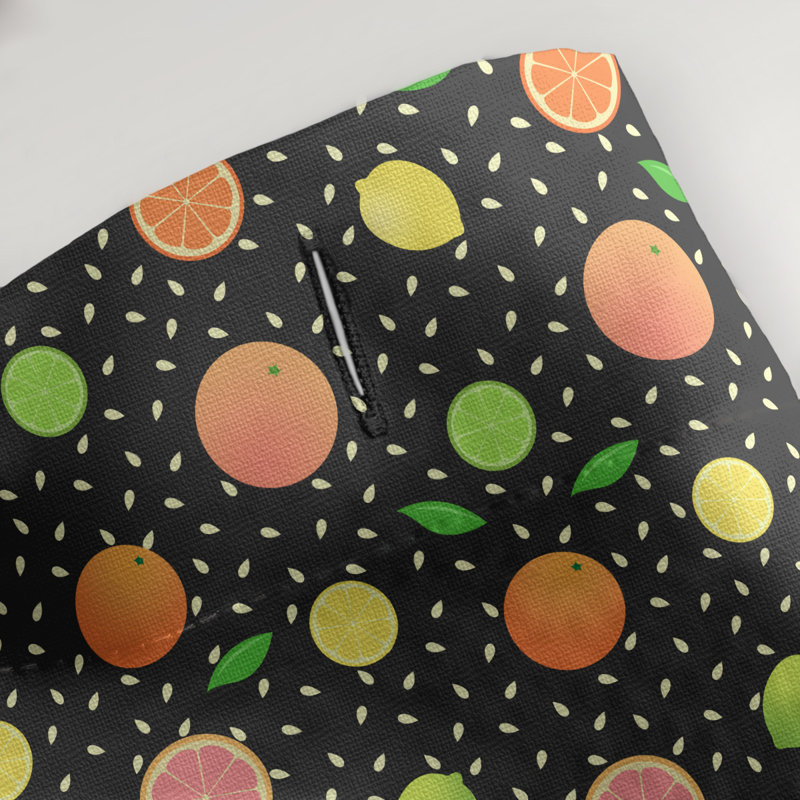 Rideau de douche simple Citrus fruit, Noir