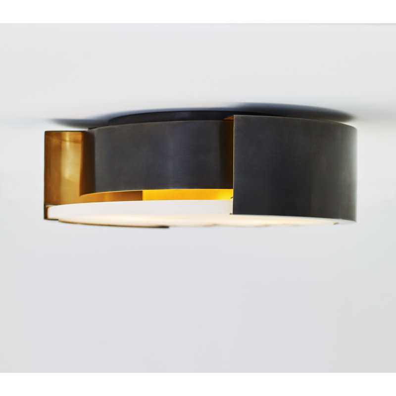 Kelly Wearstler Melange Small Flush Mount, 4.5" H x 13.625" W x 13.625" D, Bronze