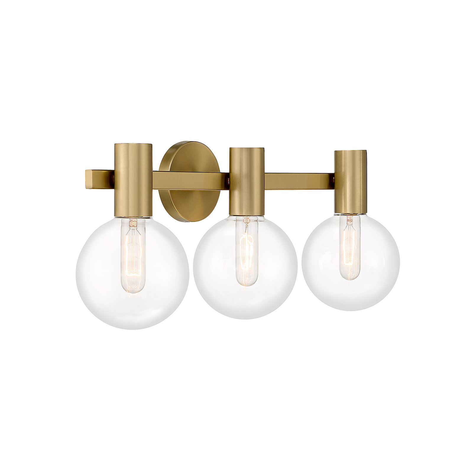 Roelf 3 Light Transparent Bath Sconce, Gold