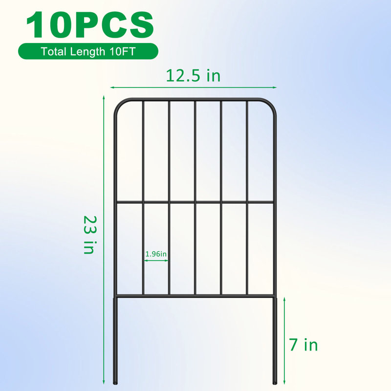 24'' H x 13'' W Metal Fence Panels Included