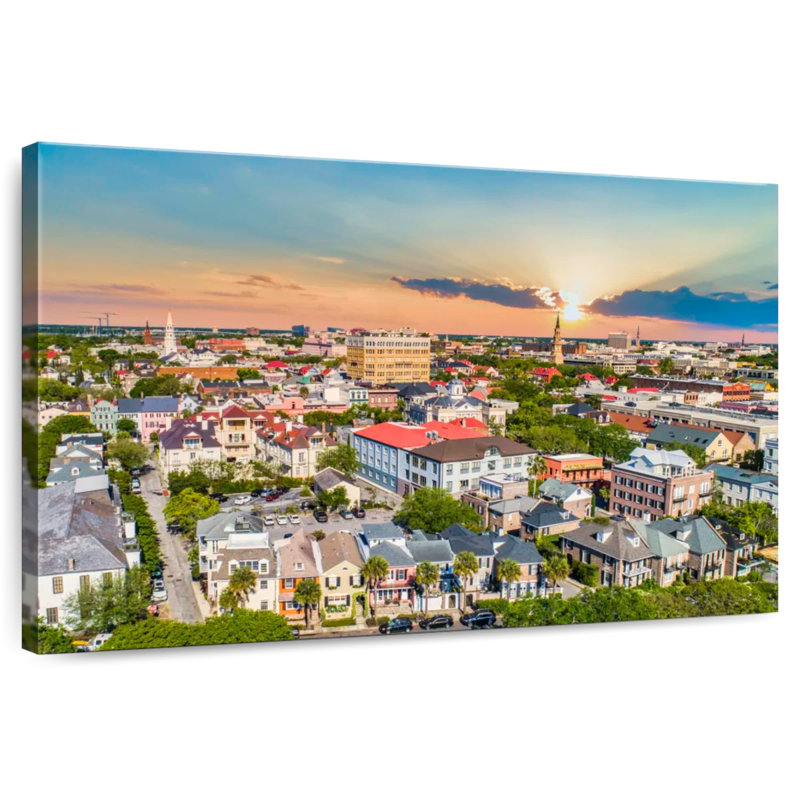 Vue aérienne du centre-ville de Nicci, Charleston, H 20 po x l 30 po
