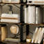 Bibliothèque rustique brune à 5 niveaux, industrielle rétro, structure en métal-120653583-120653584