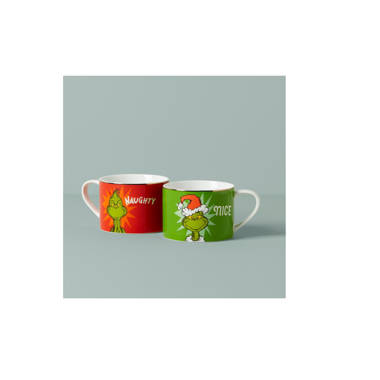 The Grinch set Of 2 Christmas Tea Coffee Mugs Cups New