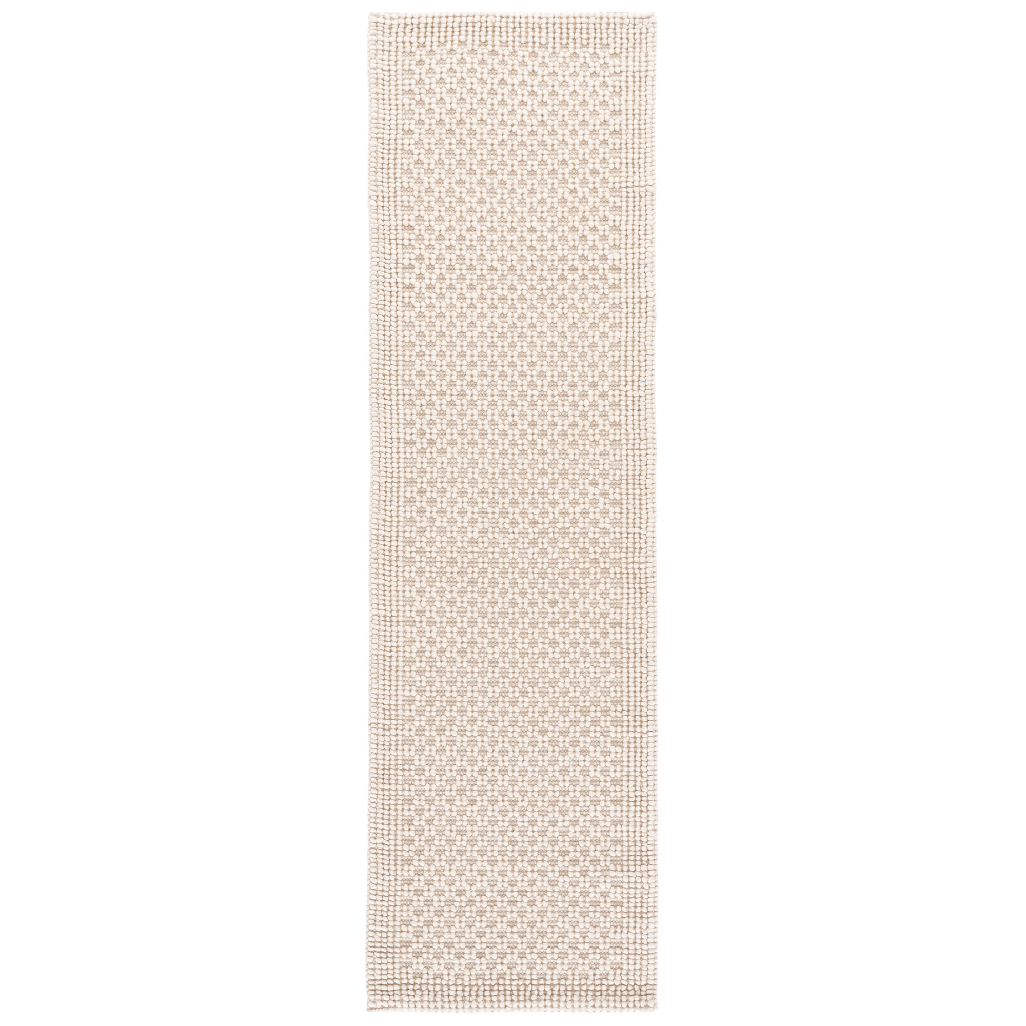 Natura Hand Woven Wool; Cotton; Recycled P.E.T Geometric Indoor Rug, Runner 2'3" x 8'