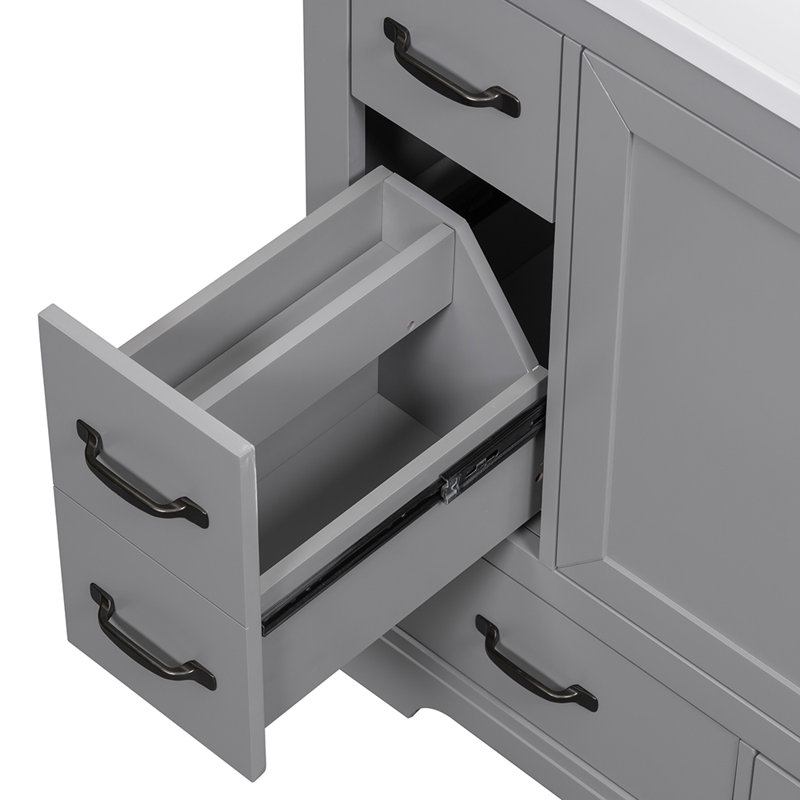 Base de meuble-lavabo simple Mushka 35,51 seulement, Noir, Gris