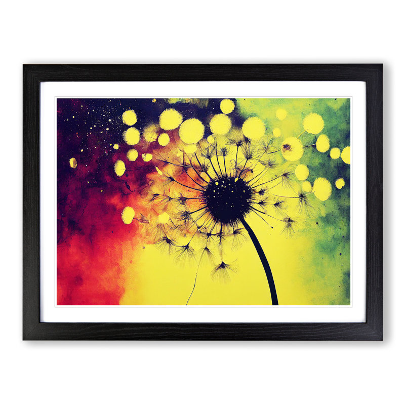 Dandelion Splash - Framed Print, Black, 34cm H x 46cm W x 2cm D