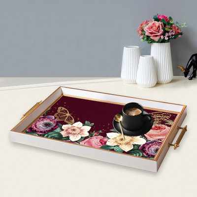 Elegant Glass Tray, 19.7 x 11.4 x 1.4 inches | 100% Durable Glass Construction | Easy to Clean with Damp Cloth | Ideal for Serving, Decorative Display, and Organizing | Stylish Addition to Home Décor