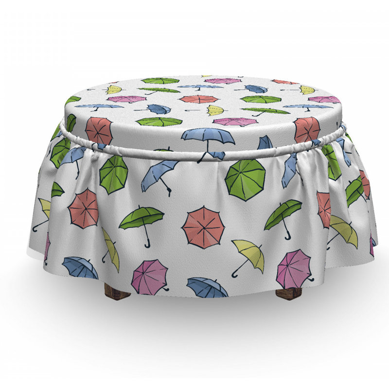 Ensemble de housse pour repose-pieds à coussins carrés 2 pièces parasol