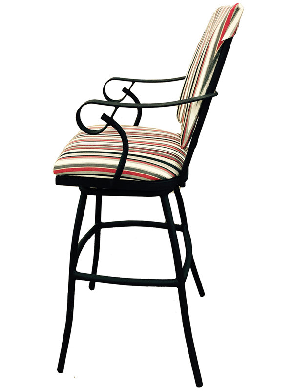Tabouret de bar de patio 26" avec coussin Darin, 35"