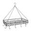 Metal Handcrafted Rectangle Hanging Pot Rack-524448030