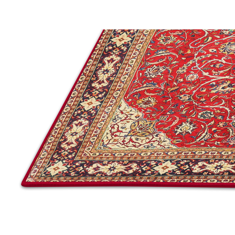 Tapis oriental rouge / beige / bleu, Rectangle 5 pi x 7 pi