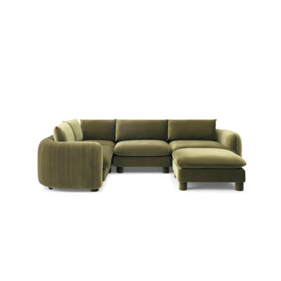 Canapé 4 places The Almond Wind Bayshore | Revêtement Boucle de couleur rouille et fauve | Sièges luxueux et polyvalents | Tissu facile à nettoyer | Parfait pour la famille et les invités.