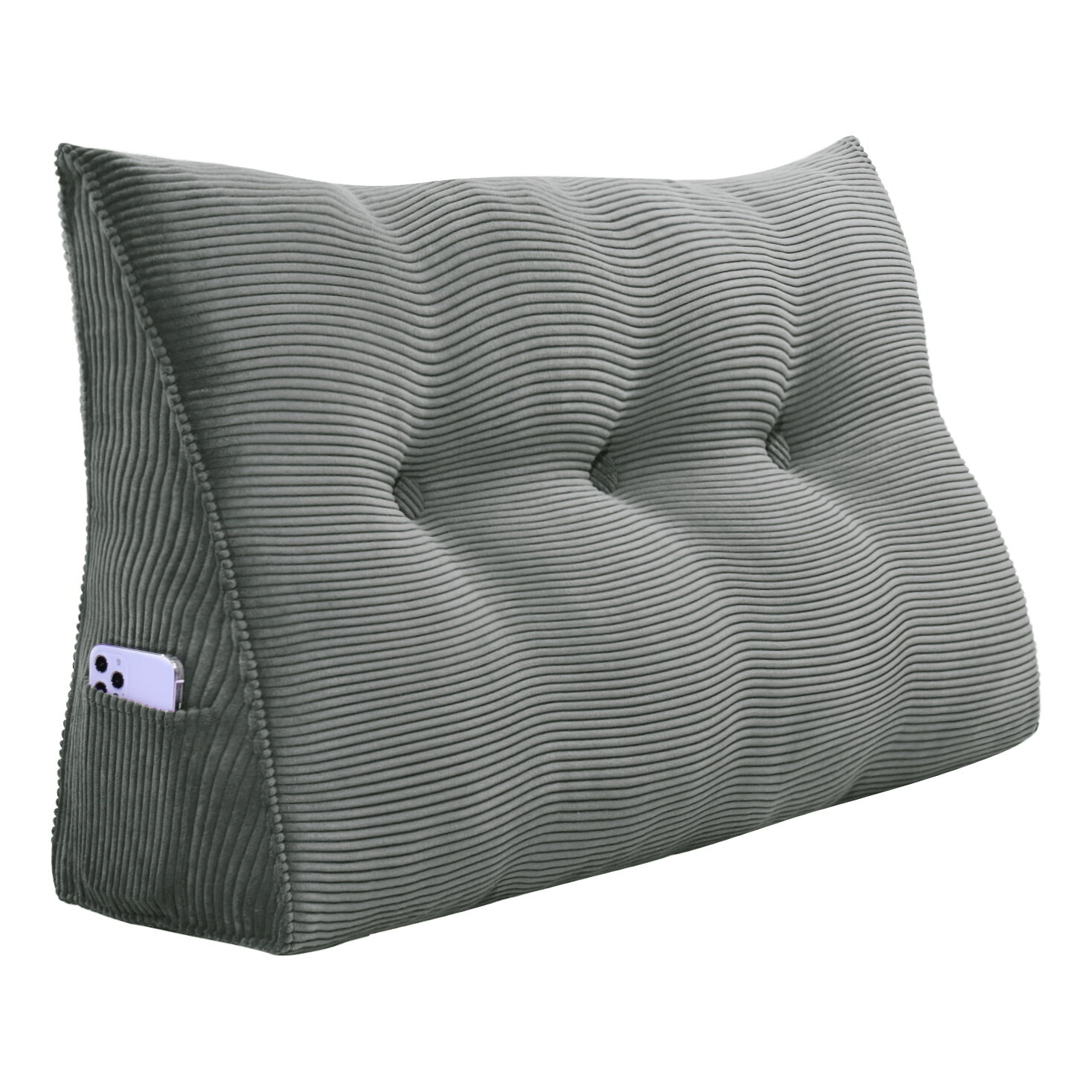 Backrest Pillow Cover & Insert WOWMAX Size: 20H x 39W, Color: Gray