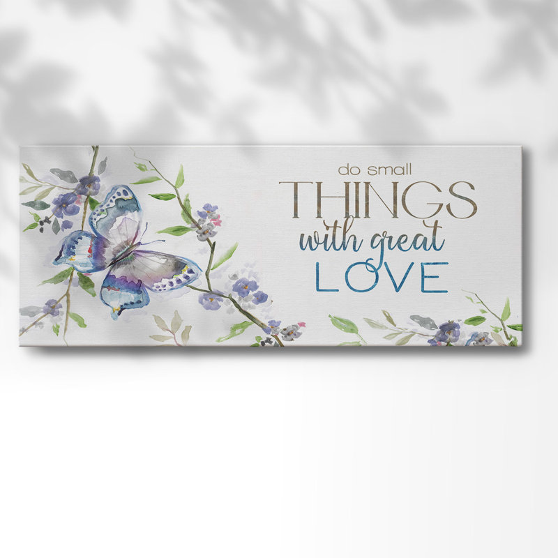 «Small Things, Great Love on Canvas», art textuel, H 24 po x l 60 po x P 1,5 po